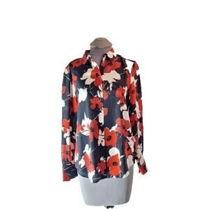 J. Crew Size 6 Women's Floral Silk Button Up Shirt